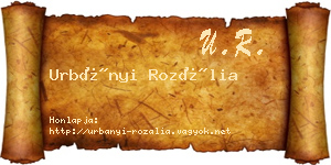 Urbányi Rozália névjegykártya
