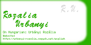rozalia urbanyi business card