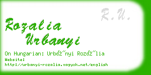 rozalia urbanyi business card